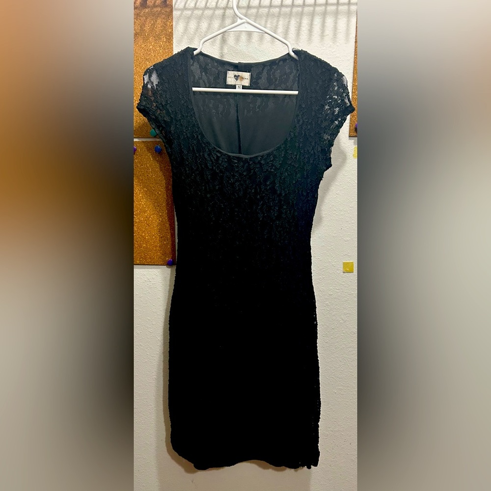 Heart Soul Classic Black Lace Dress - Size M
